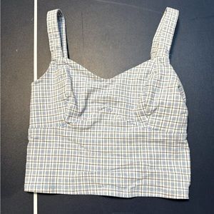Blue Plaid Crop Top Hollister Size Small